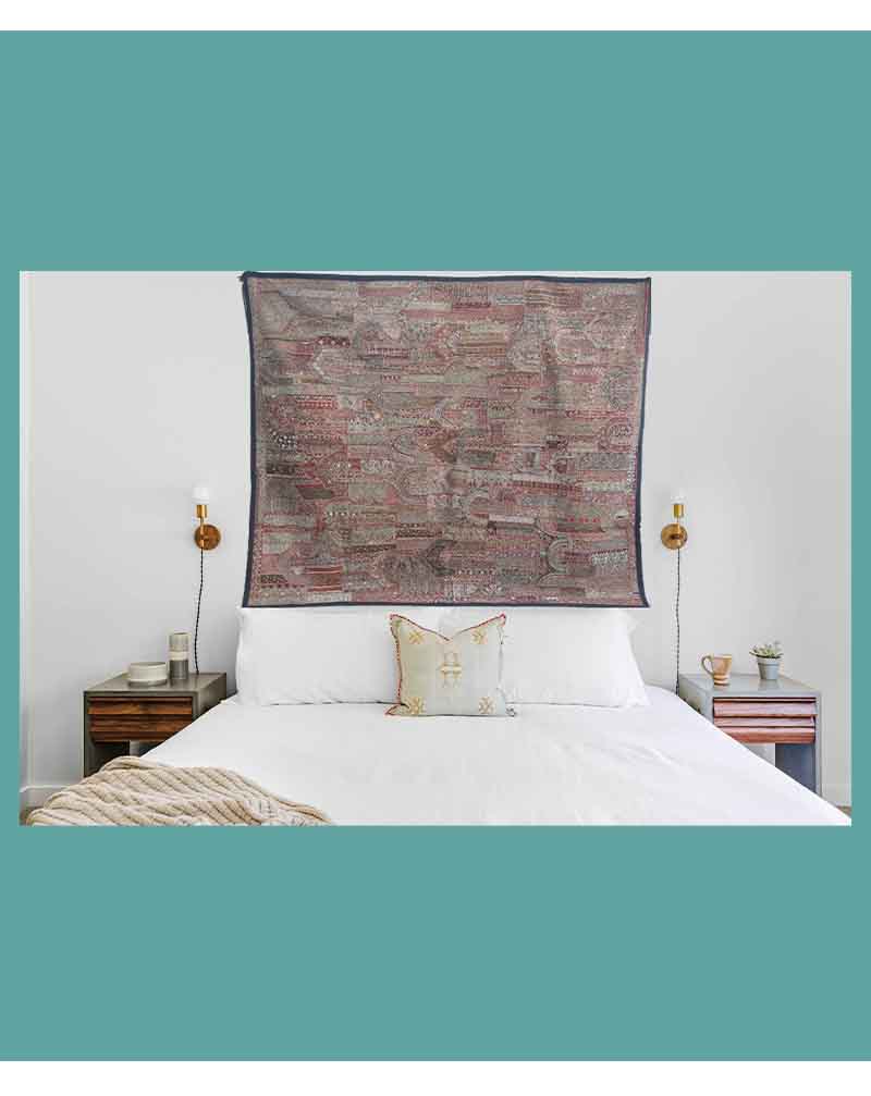 Pure Zardozi Patchwork Wall Hanging/Tapestry, 80x100
